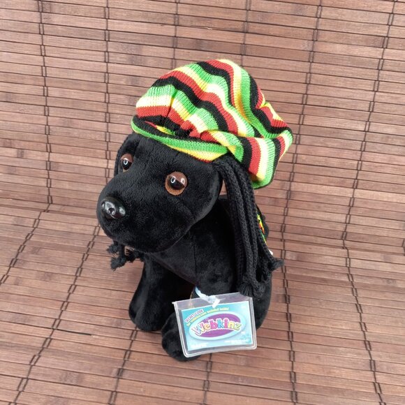 Webkinz Rockerz Dog Island Rhythm HM5112 Sealed Code Black Lab Plush Dreadlocks - Picture 7 of 14